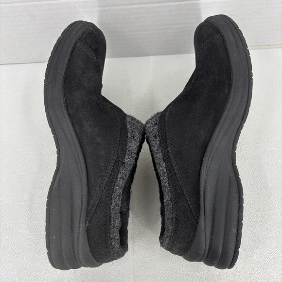 L.L. Bean Clog Women's Size 8 Black Suede North Haven Knit Trim Slip On Comfort - Picture 7 of 11